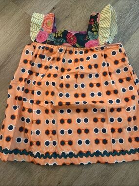 Matilda Jane Platinum Girls Floral & Polka Dot Tank - Peach, Navy, Pink